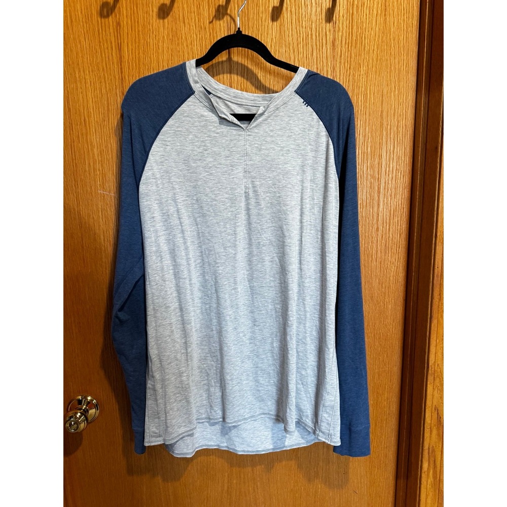 Lululemon Bodhi Long Sleeve Split Neck Raglan Sleeve Heathered Gray Charcoal L